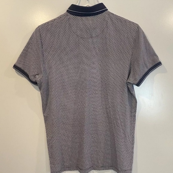 Ted Baker‎ London Blue White Geometric Print Polo Shirt Mens 3 Medium (977) - Picture 2 of 3